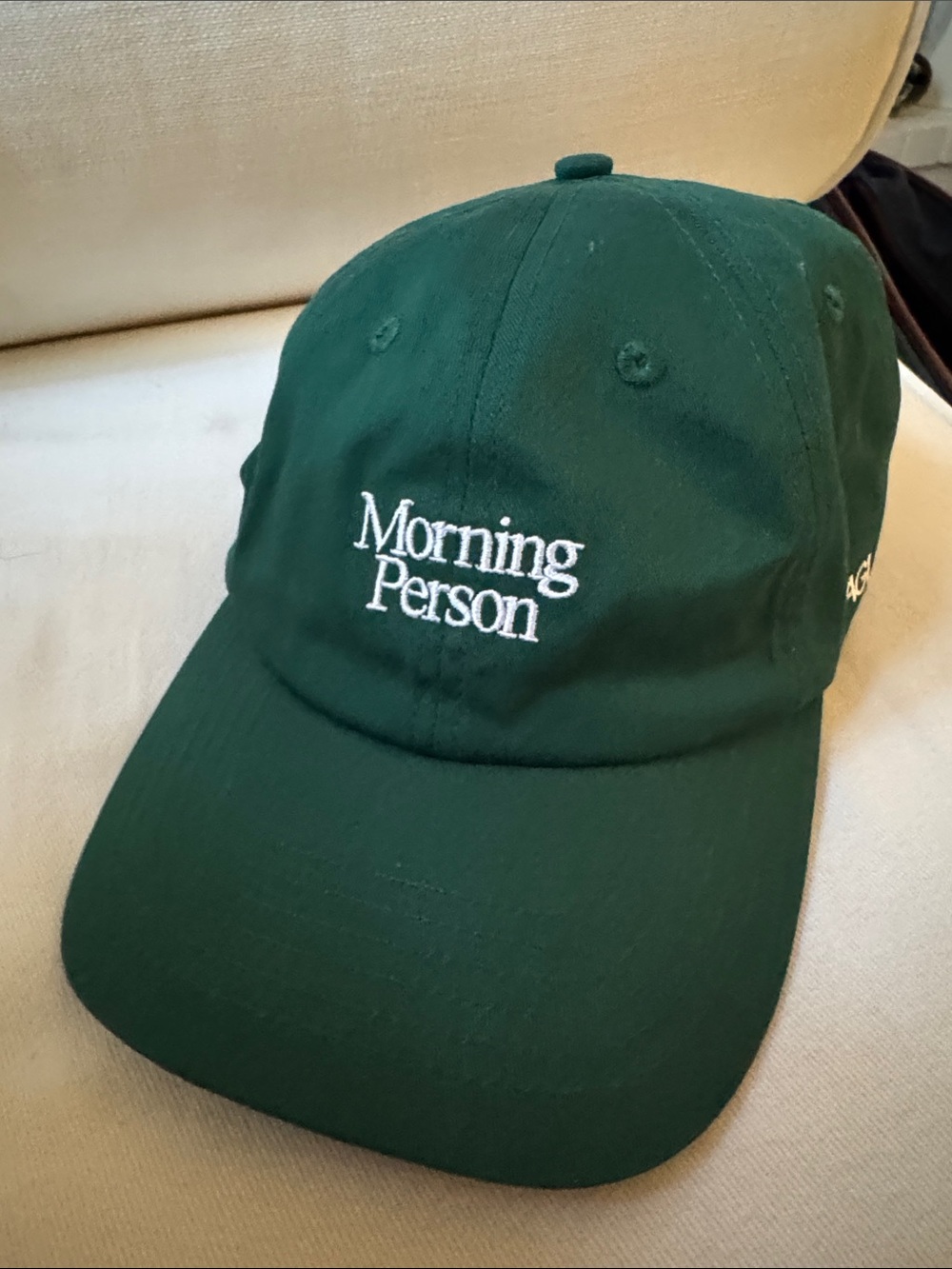 AG1 Dark Green "Morning Person" Embroidered Cap.